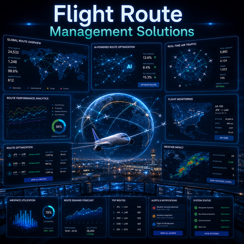 Flight route management software solutions
